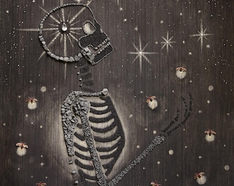 Awestruck On A Summer Night plant/rock collage print 11x14"