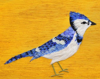 8x10" bluejay plant art print
