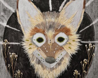Plant art coyote print