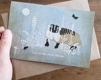 5 pack badger greeting cards