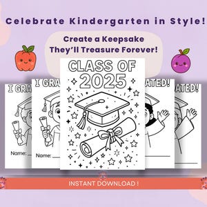 Kindergarten Graduation Coloring Pages – Printable End of Year Activity, Class of 2025 Keepsake PDF