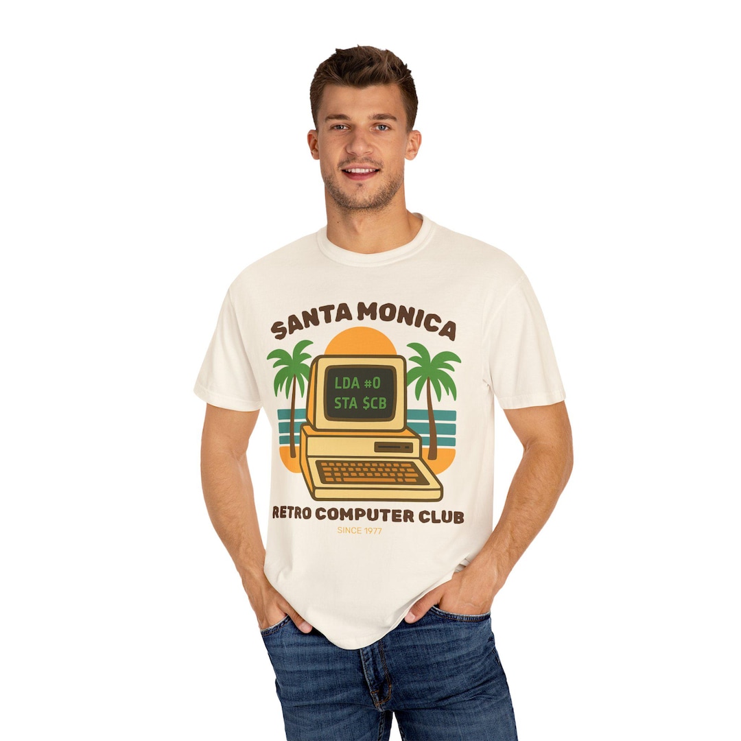 Santa Monica Retro Computer Club T-shirt, Vintage Graphic Tee, Santa ...