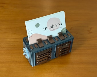 SciFi Business Card Holder with Spaceship Greebles, Geek Office and Work Gift