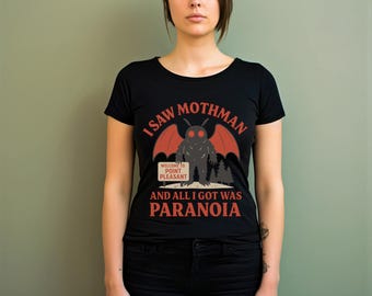Mothman T-Shirt - Alternative Cryptid Tee, Halloween Shirt, Weirdcore Art, Horror Gift, Online Quote Shirt