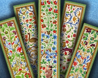 MARCAPÁGINAS FLORALES, juego de 5… Alta calidad, listos para imprimir