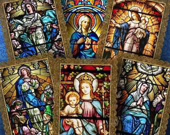 Tarjetas sagradas de la REINA DEL CIELO de 2,5 x 4 pulgadas… Alta calidad, listas para imprimir.