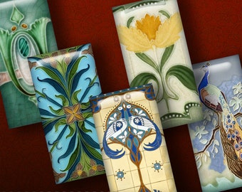 ART NOUVEAU TILES #1 - 1x2" dominoes...High-quality, ready to print images