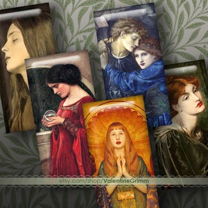 PRE-RAPHAELITE WOMEN 1x2&quot;…Hi-quality, ready to print