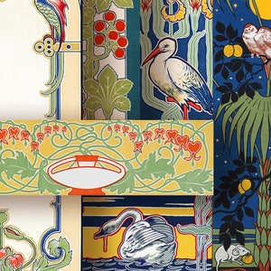 27 ART NOUVEAU Flower & Bird PNGs...High-quality, ready to print images