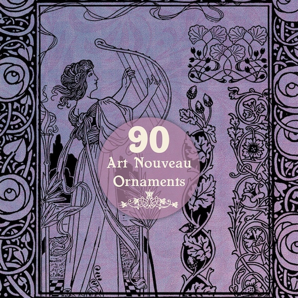 90 MEGA ART NOUVEAU PNGs...High-quality, ready to use images