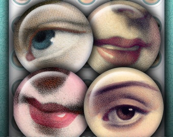 Button makers! Those EYES Those LIPS 1.313 inch Circles…High-quality, ready to print for 1” buttons