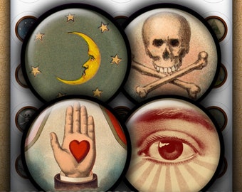 Button makers! VINTAGE SYMBOLS 1.313" circles...Hi-quality, ready to print