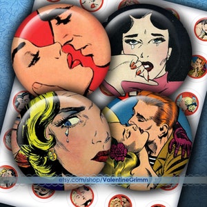 Button makers! KISS N CRY 1.313 inch Circles…High-quality, ready to print for 1” buttons