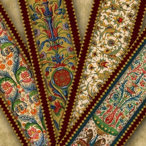 MEDIEVAL BOOK MARKS set of 4…Hi-quality, ready to print