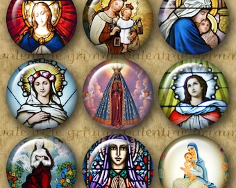 QUEEN OF HEAVEN No.1 - 1" circles…Hi-quality, ready to print