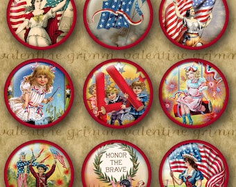 PATRIOTIC 1" circles…Hi-quality, ready to print