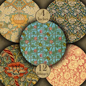 WILLIAM MORRIS 4" Circles Hi-quality, ready to print