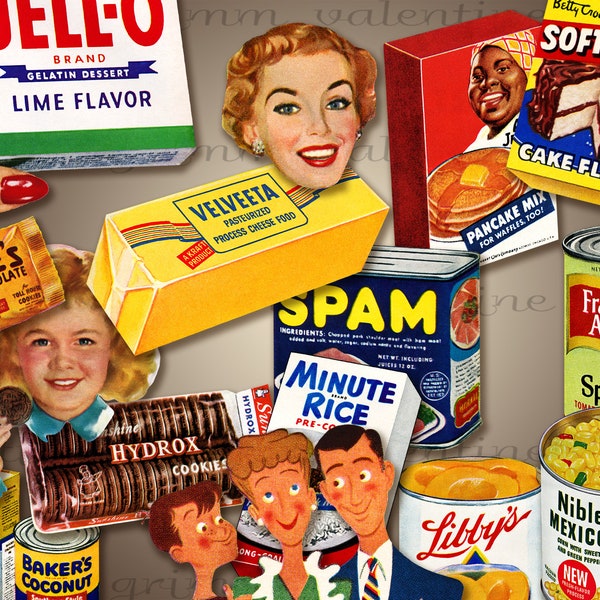 1950s FOODS 16 PNGs...High-quality digital images, ready to print