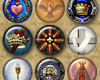 RELIGIOUS ART & PHOTO 1" circles...Hi-quality, ready to print
