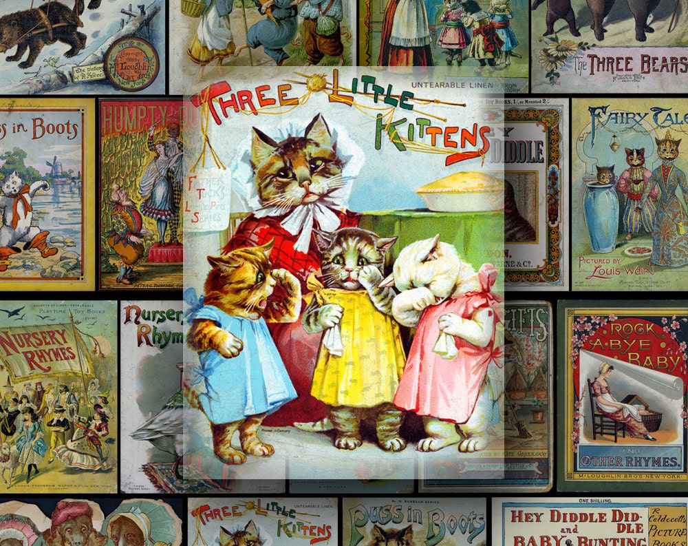 FAIRY TALE Book Covers 2 Digital Printable Collage - Etsy