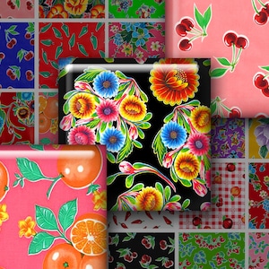 MEXICAN OILCLOTH 1.5&quot; squares…Hi-quality, ready to print