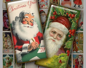 VINTAGE SANTA 1x2" Dominoes...High-quality, ready to use images