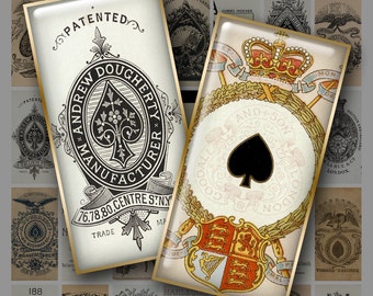 ACE of SPADES 1x2" dominoes...High-quality, ready to print images