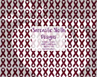 Cancer Awareness Ribbon Digital Paper With Commercial License, Multiple ...