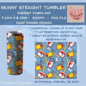 Teacher’s Gift Tumbler Wrap with Commercial License trapper keeper lunchbox thermos scissor Pencil Elementary School retro UVDTF Sublimation