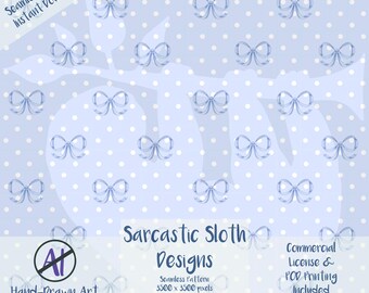 Digitalt papper med kokettbågar och prickar med kommersiell licens, band, vintage klassiskt baby-nätt handritat sömlöst mönster
