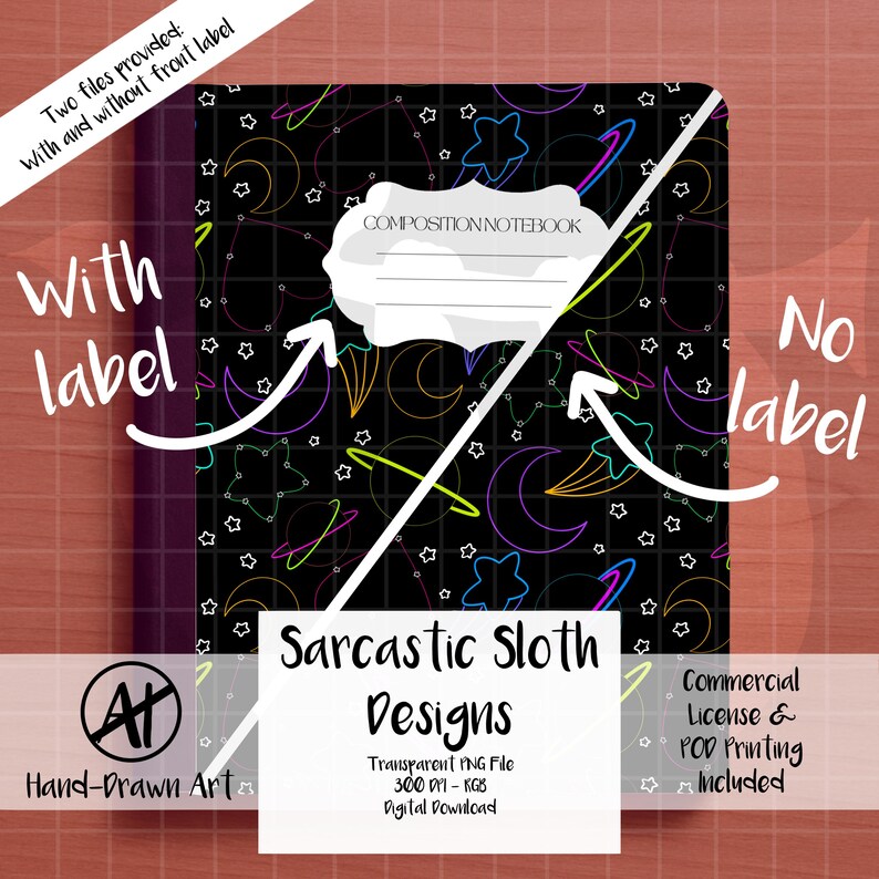 Printable Composition Notebook Cover With Commercial License, Back to ...