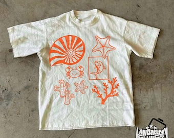 Camiseta de animales marinos, camiseta vintage con estampado de fauna marina, camiseta retro de vida marina, camiseta Comfort Colors Naturecore, camiseta con estética costera