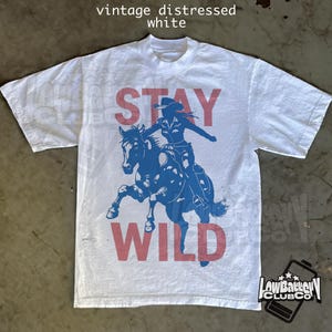 Stay Wild Cowgirl Graphic Tee, Retro Western Comfort Colors Shirt, Vintage Rodeo Aesthetic, Countrycore Cowgirl T-Shirt