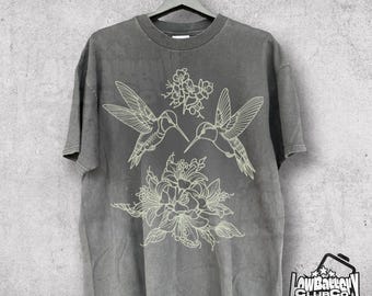 Vogel T-Shirt, Vintage Natur Grafik T-Shirt, Retro Vogeluhr Shirt, Komfort Farben Wildtiere T-Shirt, Forestcore ästhetik Streetwear