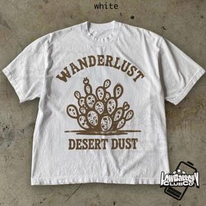 Wanderlust Desert Lust Tee, Vintage Southwestern Graphic Shirt, Retro Desert Adventure T-Shirt, Comfort Colors Boho Streetwear