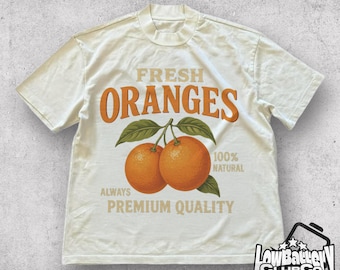 Fresh Oranges T-Shirt, Funny Fruit Humor Graphic Tee, Retro Summer Citrus Shirt, Gift for Food and Fruit Lovers