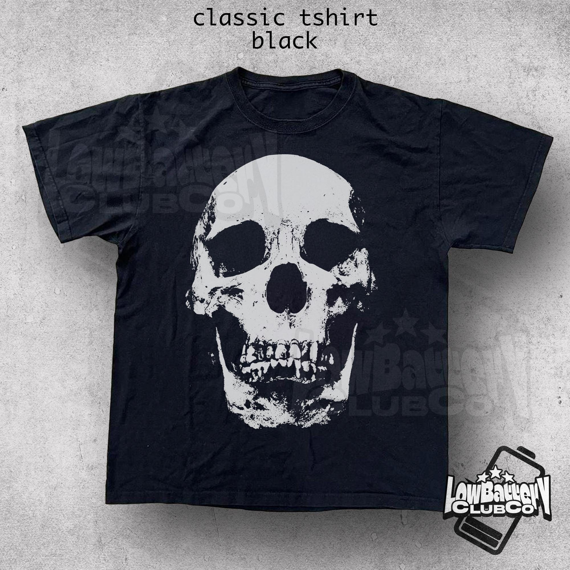 MARK＆LONA y2k archive shirt skull black Y2K Skull Shirt, Vintage 2000s Style Skull Graphic Tee, Edgy