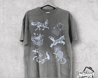 Vintage Fuchs Shirt, 90er Jahre Retro Waldtier T-Shirt, Grunge Naturecore T-Shirt, Comfort Colors Fox Grafik T-Shirt, Wild ästhetische Streetwear