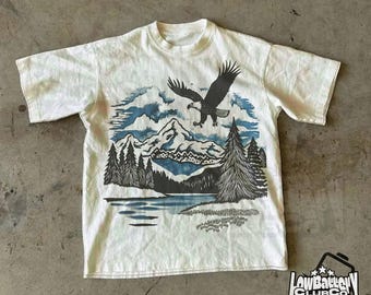 Vintage Eagle Graphic Tee, Retro Wildlife Nature Shirt, Comfort Colors Patriotic T-Shirt, Freedom Aesthetic Streetwear Top