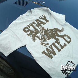 Stay Wild Western Tee, Vintage Cowboy Graphic Shirt, Retro Rodeo Comfort Colors T-Shirt, Countrycore Boho Streetwear Top