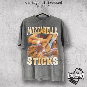 Camiseta de palitos de mozzarella, divertida camiseta con meme de foodie, camiseta con colores cómodos para amantes de los snacks, camiseta con gráfico sarcástico, camiseta vintage de los 90