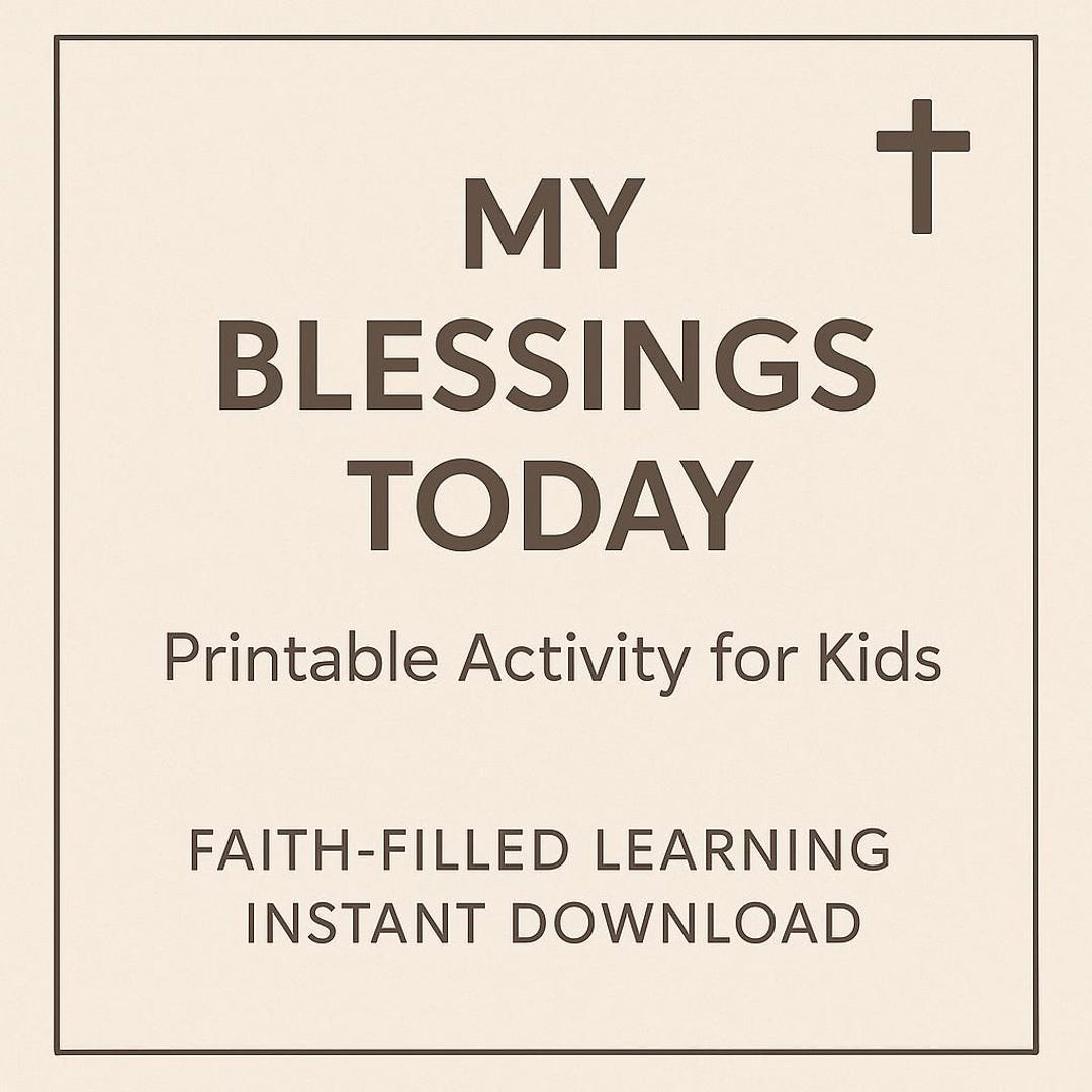 My Blessings Today - Christian Kids Gratitude Worksheet - Etsy