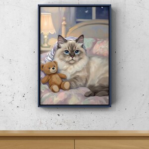 Ragdoll Cat Bedtime Jigsaw Puzzle – Cozy Oil Painting Style Puzzle | 110–1014 Pieces | Relaxing Gift for Cat Lovers, Pet Owners & Home Decor