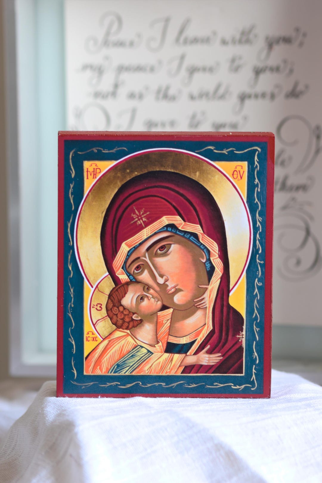 Theotokos Icon, Virgin of Tenderness, Vladimir Icon, Byzantine Wood ...
