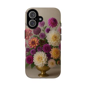 Floral Phone Case, Tough Cases for iPhone, Elegant Flower Design, Gift for Her, Spring Decor, Nature Lover Accessories
