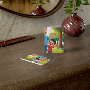 Fröhliche Familie Grußkarten