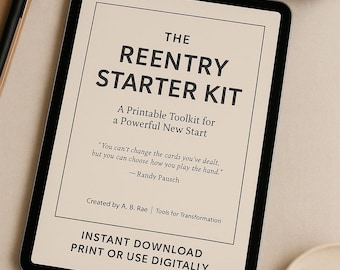 Reentry Starter Kit | Printable Job Seeker Toolkit | Resume Template + Interview Tips | Career Reentry Guide PDF