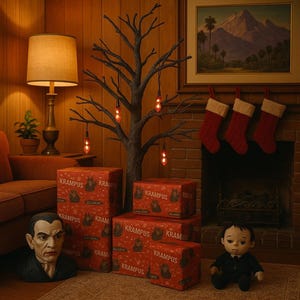 Creepy Krampus Christmas Wrapping Paper: Gothic Horror Holiday Decor image 3