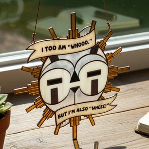 Esquie Wheee Whooo Resin Suncatcher, Clair Obscur Expedition 33, Game Window Hanging, Gameroom Deco