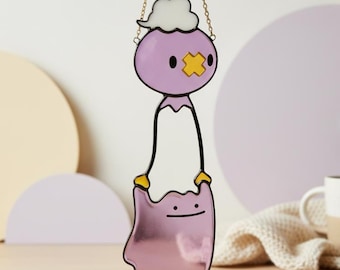 D.ri.floon And D.it.to Resin Suncatcher, P0kem0n Inspired Window Hanging, Kawaii Anime Home Decor, Unique Fan Art Gift